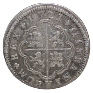 Espagne - Philippe V 2 Réales 1721 Madrid (KM296)