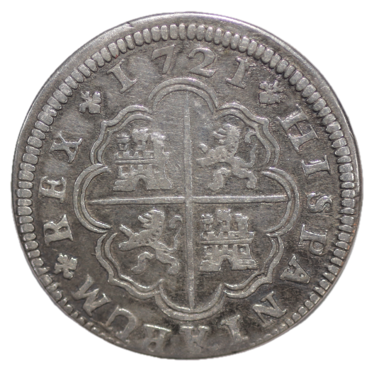 Espagne - Philippe V 2 Réales 1721 Madrid (KM296)