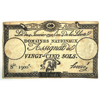 Assignat de 25 Sols 1792