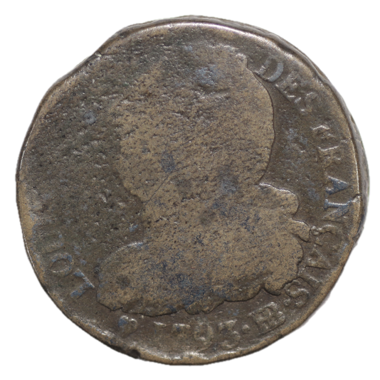 France - Révolution 2 Sols 1793 BB (Strasbourg)
