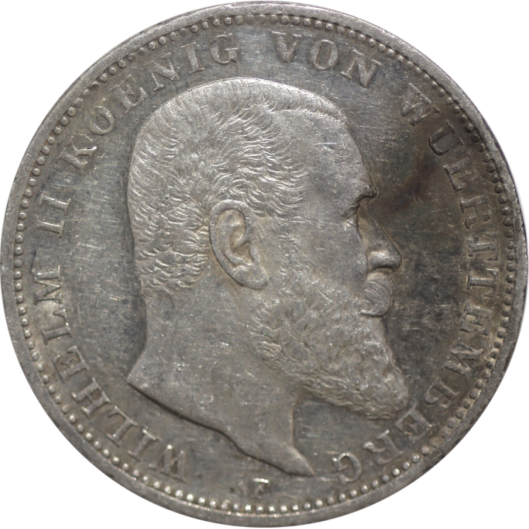 Allemagne - Wilhelm II 1909, 3 Mark