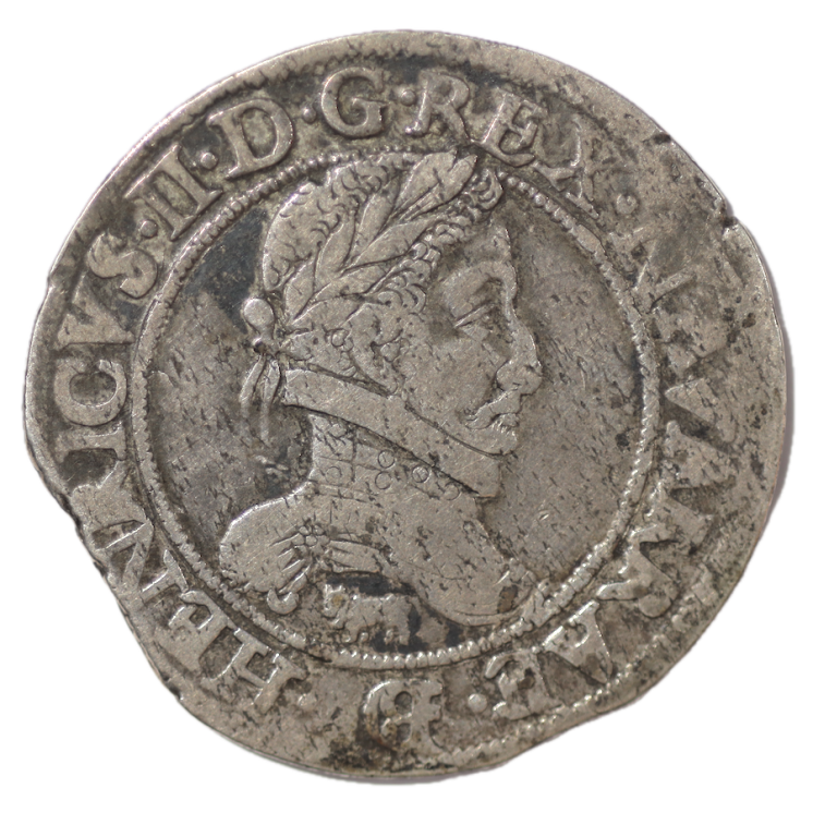 France - Henri II, Franc col Plat, 1584, Pau