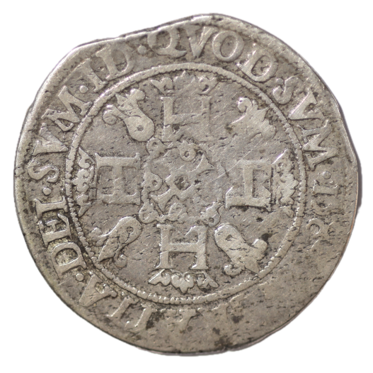 France - Henri II, Franc col Plat, 1584, Pau