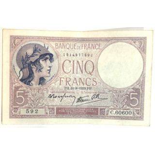 Billet 5 Francs 10-8-1939