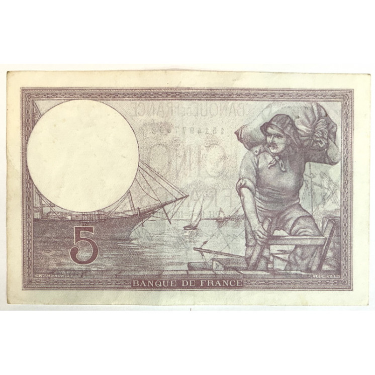 Billet 5 Francs 10-8-1939