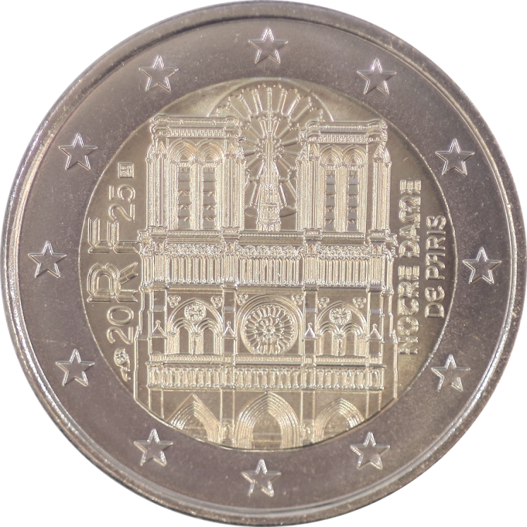 2 Euros - France, Notre Dame de Paris
