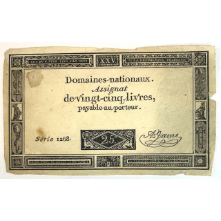 Assignat de 25 livres 1793