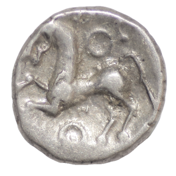 Eduens - Denier à la tête casquée (80-50 av J.C.)