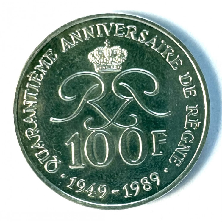 100 Francs Monaco 1989 Rainier III Argent