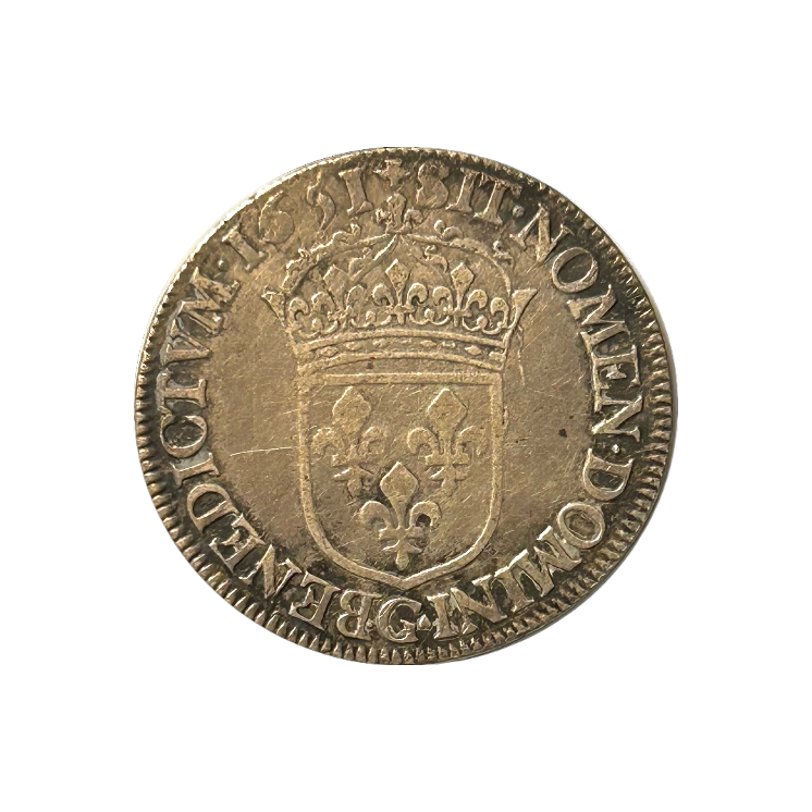 1/2 Ecu Louis XIV 1651 G (Poitiers)