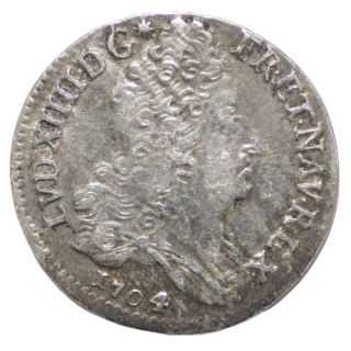 France - Louis XIV 10 Sols aux insignes 1704 D (Lyon)
