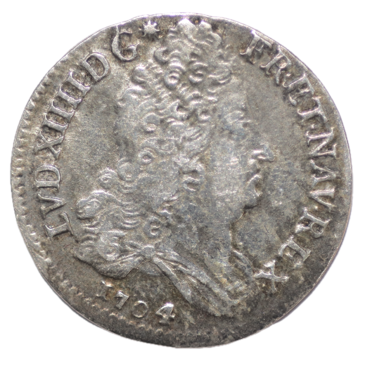 France - Louis XIV 10 Sols aux insignes 1704 D (Lyon)