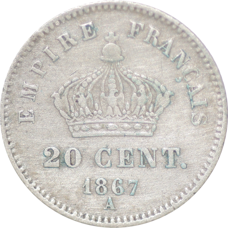France - Napoléon III 1867 20 Centimes A (Paris)