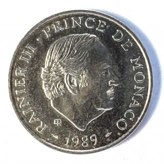 100 Francs Monaco 1989 Rainier III Argent