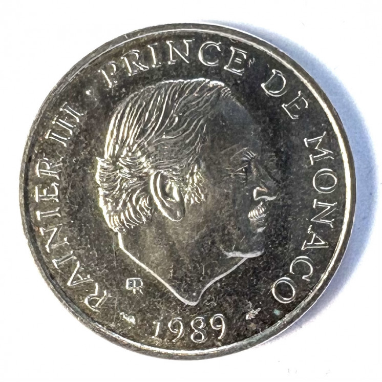 100 Francs Monaco 1989 Rainier III Argent