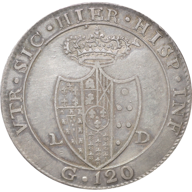 Italie - Naples et Sicile (1759-1805), 120 Grana Ferdinand IV 1805 LD