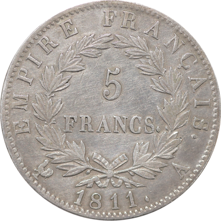 France - Napoléon Ier 1804-1814 5 Francs 1811 A (Paris)