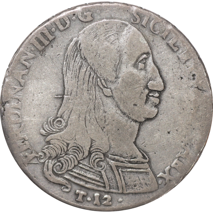 Italie - Sicile, Ferdinand III (1759-1825), Piastre de 12 Tari 1803