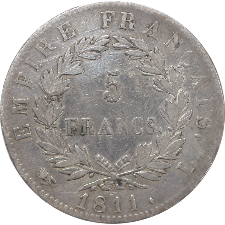 France - Napoléon Ier (1804-1814) 5 Francs 1811 L (Bayonne)