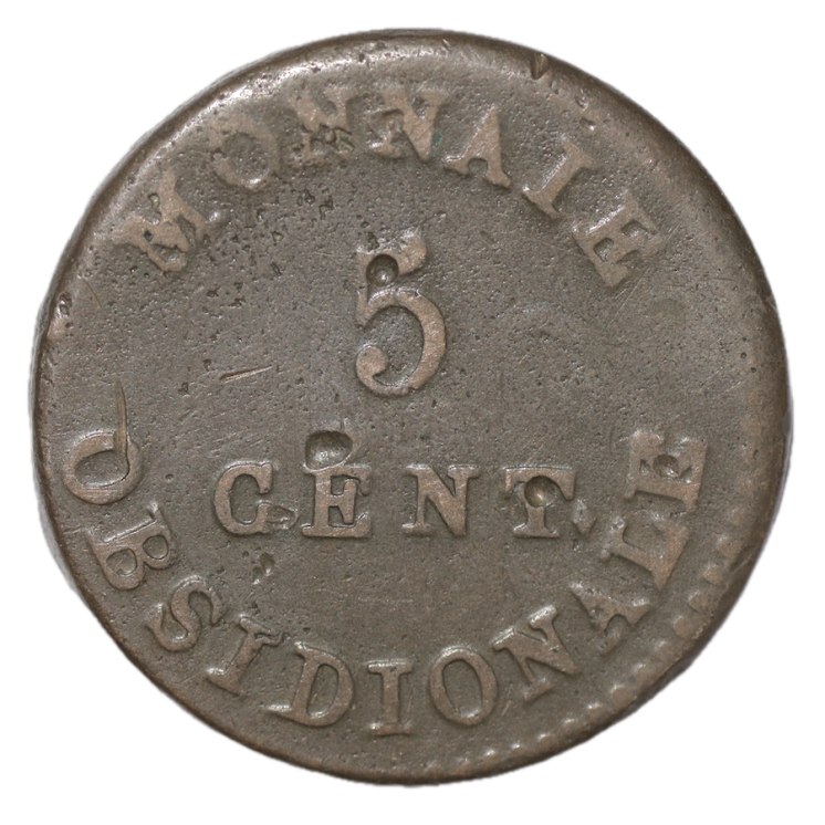 France - Napoléon Ier, 5 Cent Obsidionale, 1814