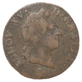 France - Louis XV, Sol à la vieille tête, 1771, V (Troyes)