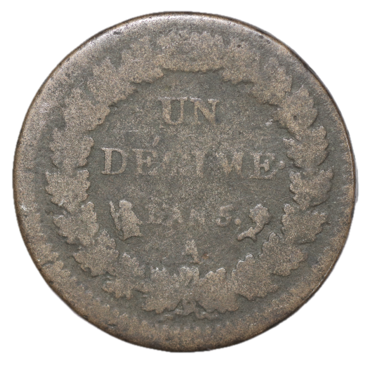 France - 1 Décime, AN 5, A (Paris)