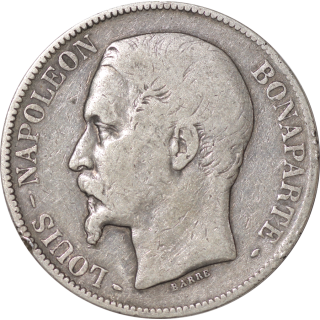 France - 2e République, 5F, Louis-Napoléon Bonaparte, 1852, A (Paris)