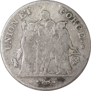 France - République, 5F, An 8, L (Bayonne)