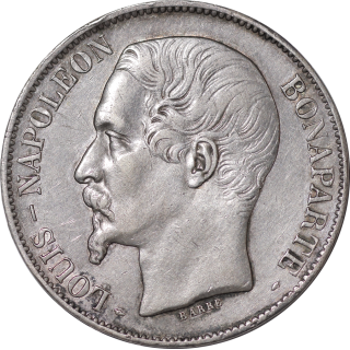 France - 2e République, Louis-Napoléon Bonaparte, 5F, 1852, A (Paris)