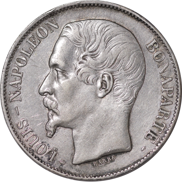 France - 2e République, Louis-Napoléon Bonaparte, 5F, 1852, A (Paris)