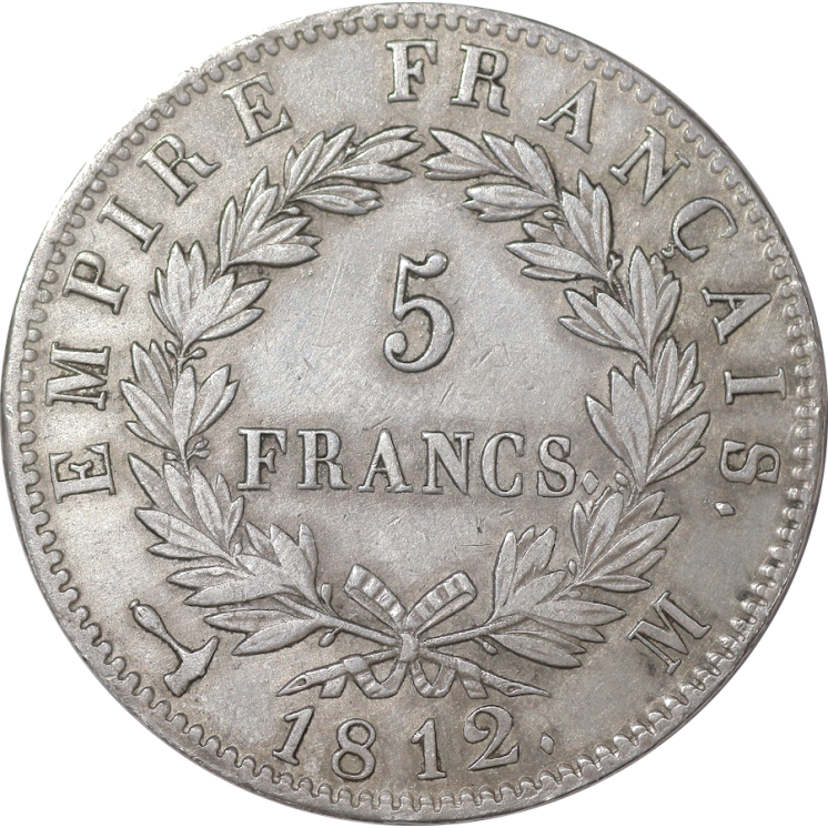 France - Napoléon Ier, 5 Francs, 1812, M (Toulouse)