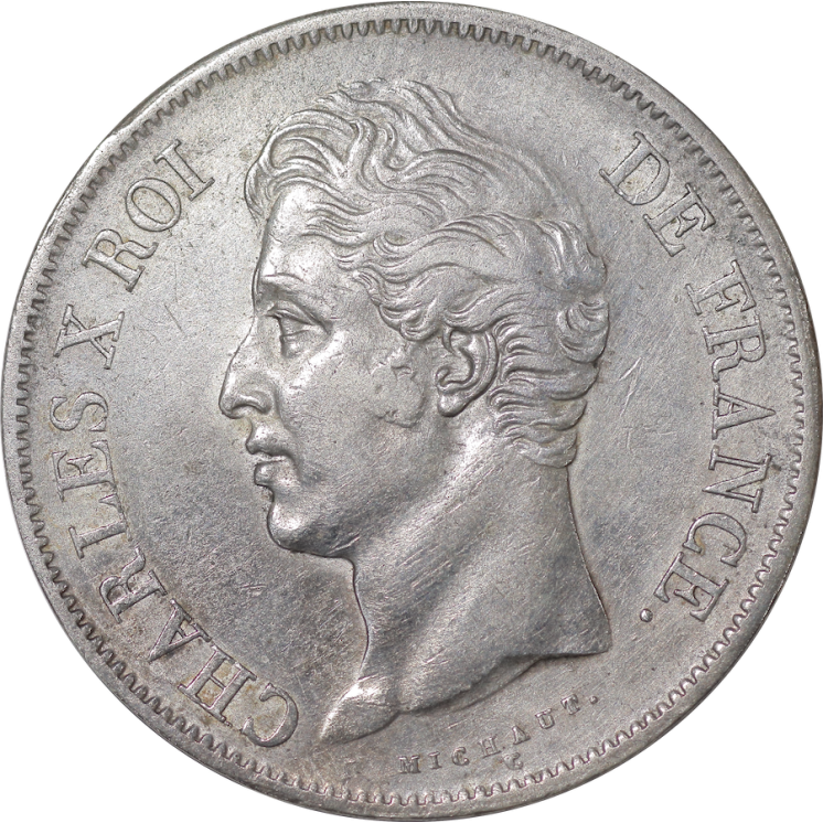 France - Charles X, 5 Francs, 1828, W (Lille)