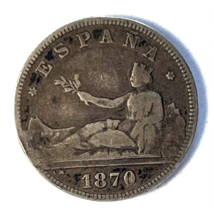 2 Pesetas 1870 Argent