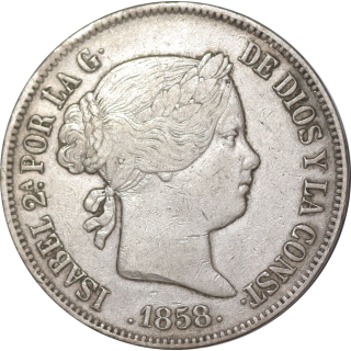 Espagne - Isabel II, 20 réales, 1858, Madrid