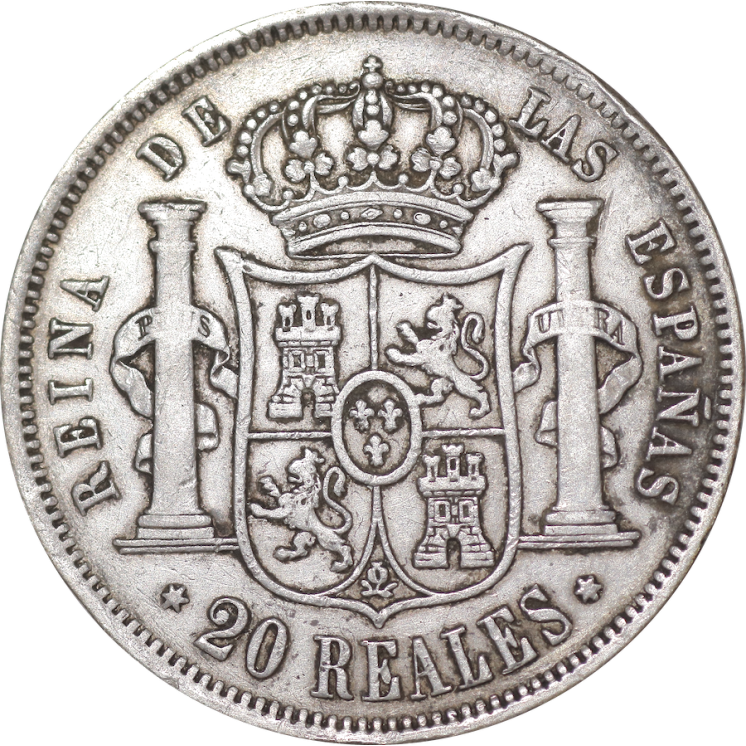 Espagne - Isabel II, 20 réales, 1858, Madrid