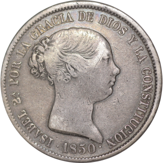 Espagne - Isabel II, 20 Réales, 1850, Madrid