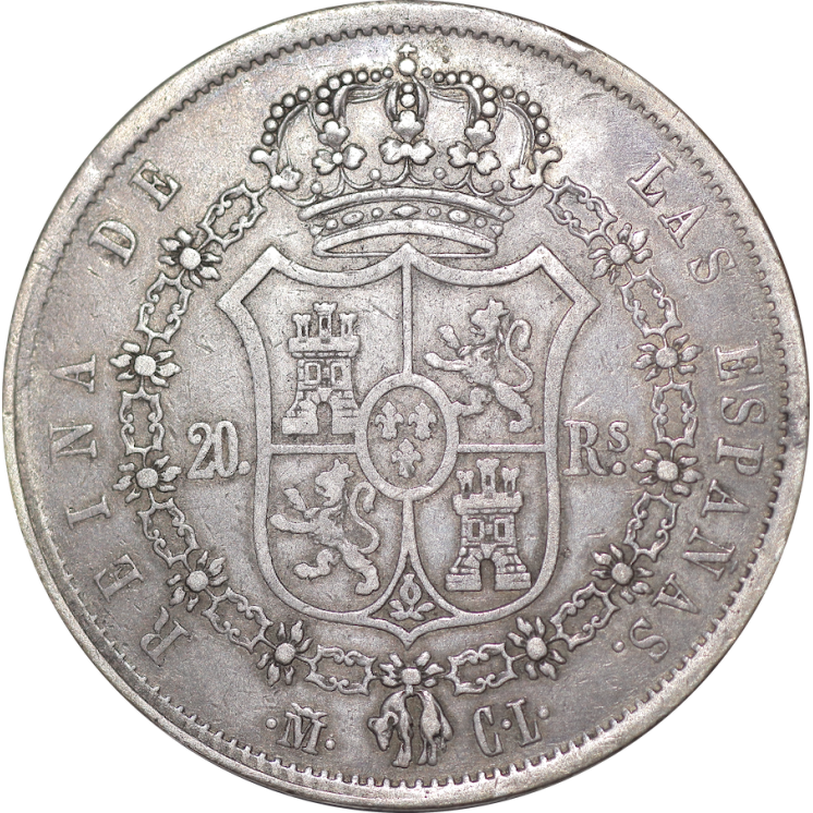 Espagne - Isabel II, 20 Réales, 1850, Madrid