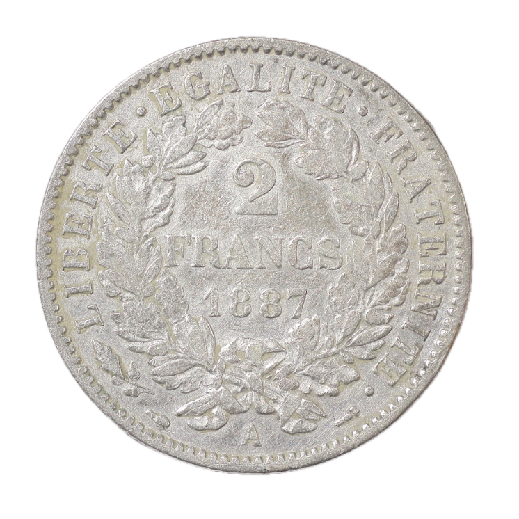 France - 2 Francs, Céres, 1887, A (Paris)