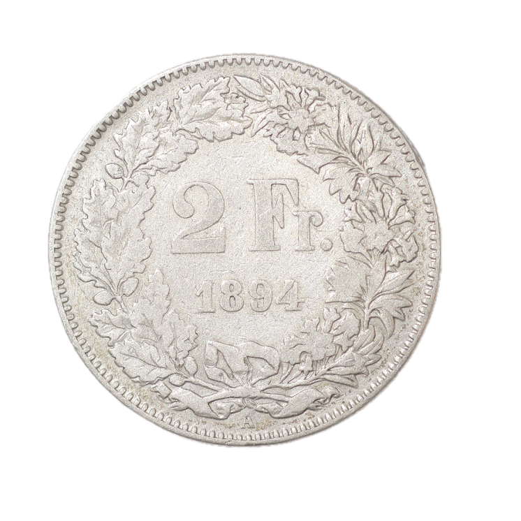 Suisse - 2 Francs argent, 1894