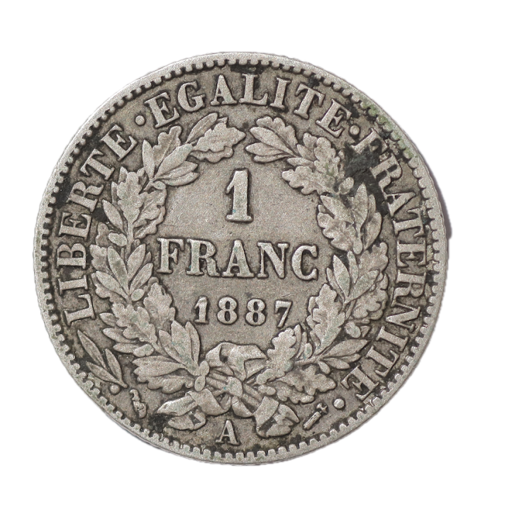 France - 1 Franc Céres, République, 1887, A (Paris)