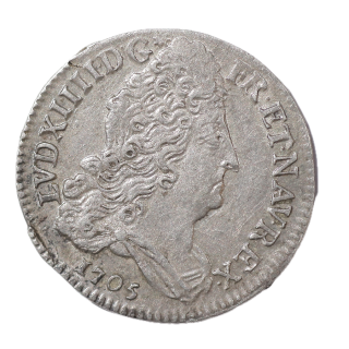 France - Louis XIV, 10 Sols aux insignes, 1705