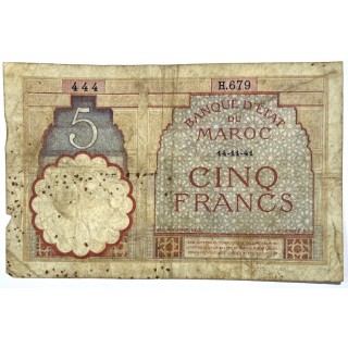 Maroc - 5 Francs, 14-11-41