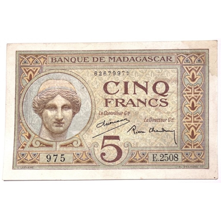 Madagascar - 5 Francs, (1926-1947)