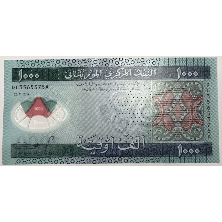 Mauritanie - 1000 Ouguiya, 28.11.2014, Polymère
