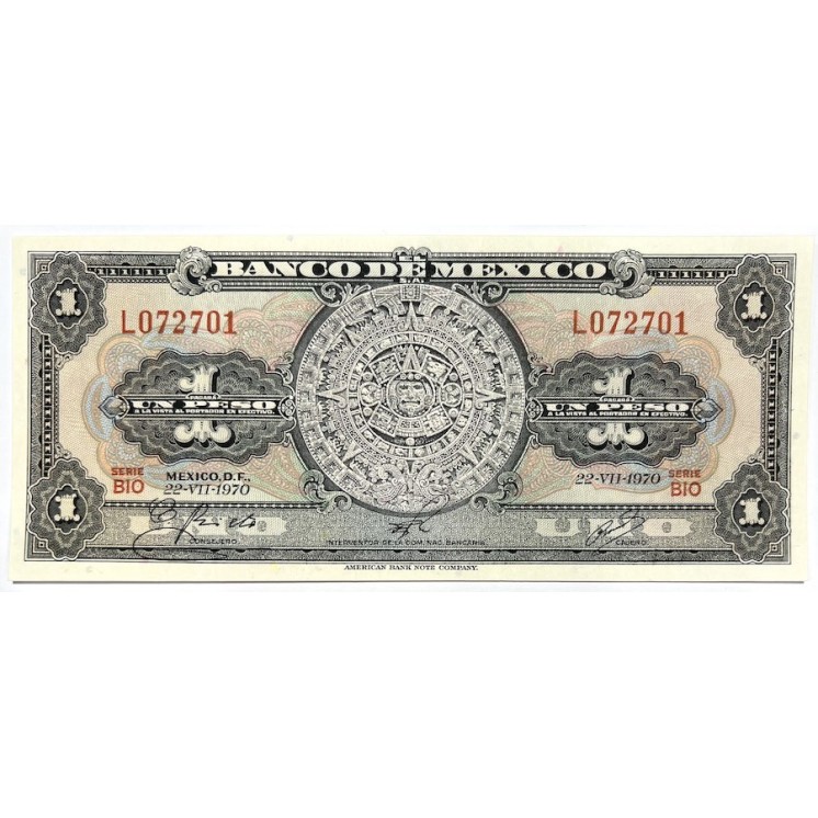 Mexique - 1 Peso, 22-VII-1970