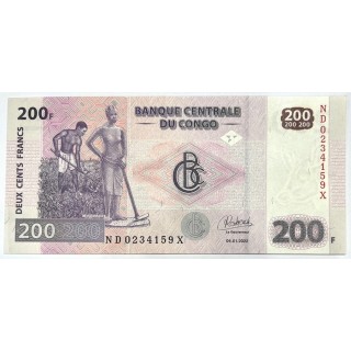 Congo - 200 Francs, 04.01.2022