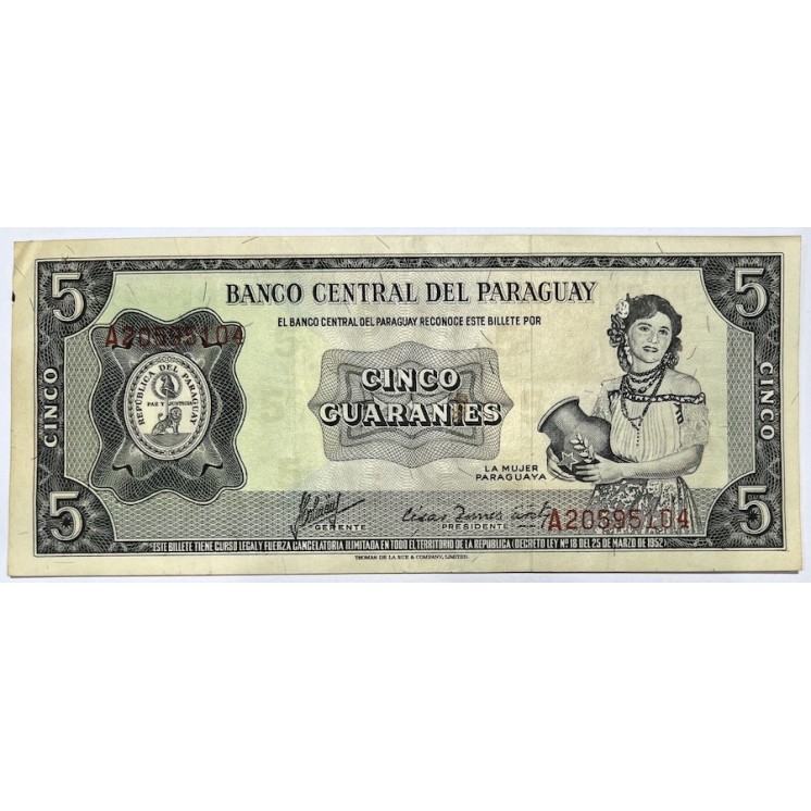 Paraguay - 5 Guaranies, 1952
