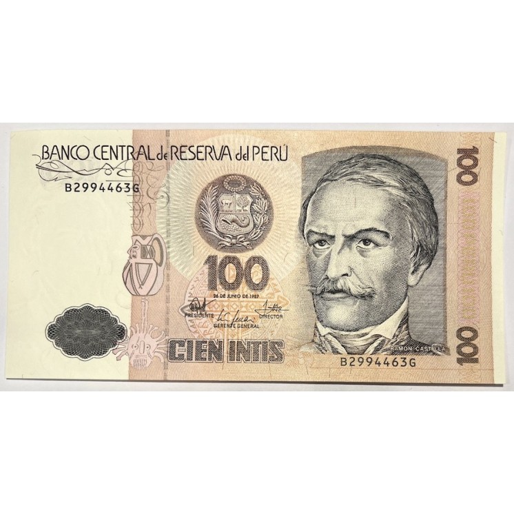 Pérou - 100 Intis, 26 de Junio de 1987