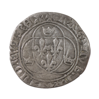 France - Charles VII (1422-1461), Blanc à la couronne, 1er émission, Poitiers