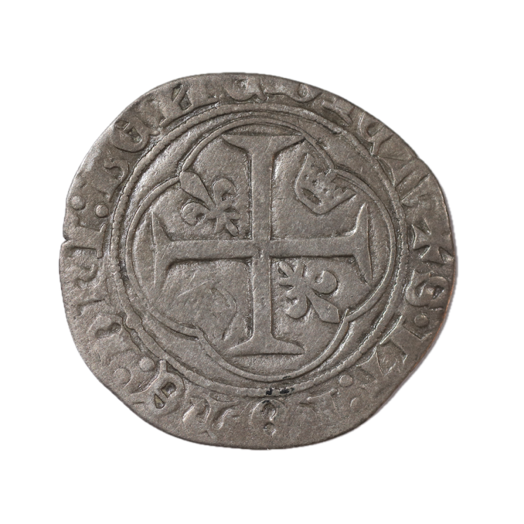 France - Charles VII (1422-1461), Blanc à la couronne, 1er émission, Poitiers